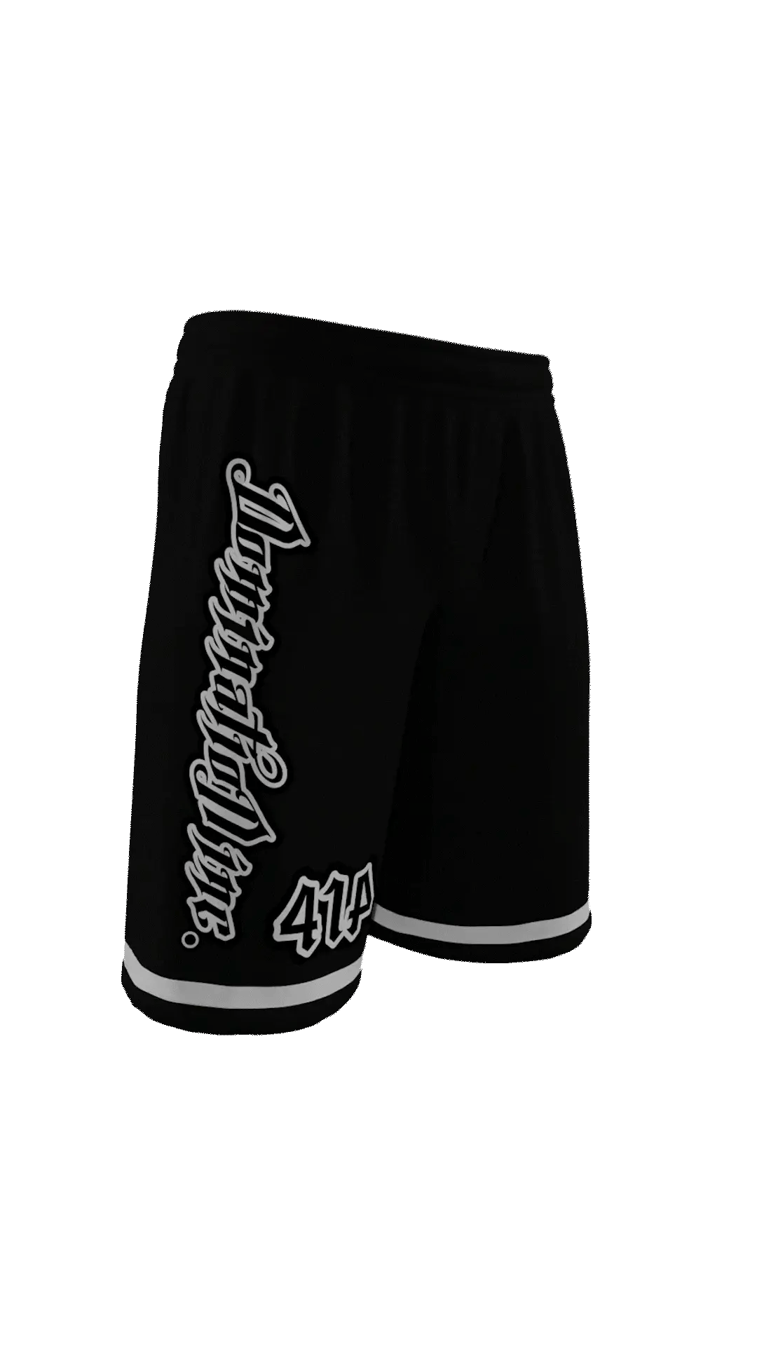 "Domination Inc. Logo Stripes"  Basketball Shorts Black